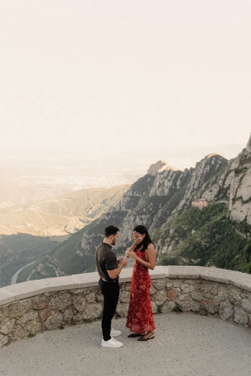 Dan and Sydney look at the engagement ring after she says yes in Montserrat.