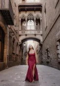Full body solo portrait in Gothic Quarter Barcelona